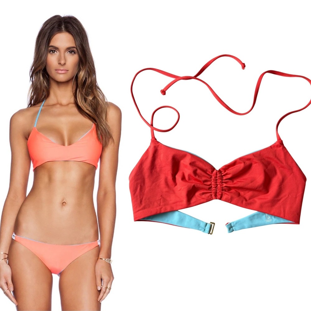 Basta Surf Zunzal Reversible‎ Bikini Top Dolphin Granatina Blue Coral XS